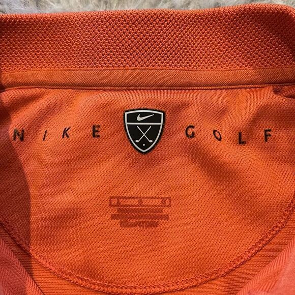 Nike golf men’s orange logo‎ polyester shorts sleeveless polo size large - Picture 4 of 9